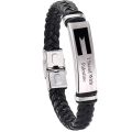 Wholesale New Palestine flag bracelet DIY logo stainless steel with leather braided bracelet for man. 