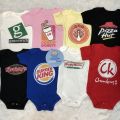 Customized Food Logo Print on Baby Onesie (McDo, Starbucks, JCO, Shakeys). 
