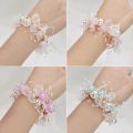 Pearl Crystal Wrist Corsage Bridesmaid Children's Hand Flower Marriage Beautiful Bride Wedding Bracelets Girls Jewelry Wrist New. 
