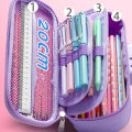 Stationery Box Password Lock Design Girly Style Moon Pattern Pencil Pouch Classroom Organizer. 