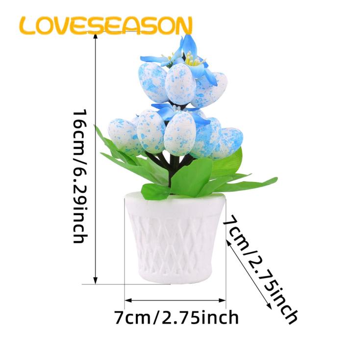 Indoor Artificial Plants Decor Multicolor Easter Egg Bonsai Tree Decoration for Indoor Outdoor Easter Party Decor Artificial Eggs Plants Ornament Low Maintenance Plants Decor