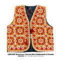 Womens Black & Multicolored Traditional Embroidered Sindhi Cultural Waist Coat Koti for Ladies Womens Embroidered Gilet ZENZ Handicrafts. 