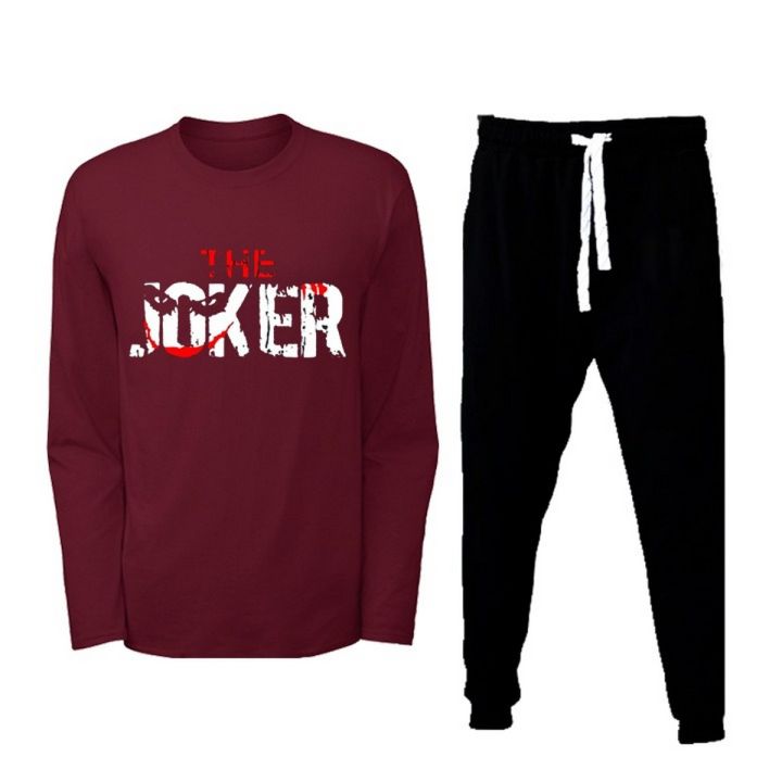 Joker New Design Tracksuit Full Sleeves T shirt And Plain Trouser 2021 New Collection Gym Sports Wear Casual Cotton Fashion T shirts For Men