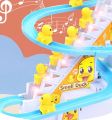 Duck Climbing Stairs Toy Cute Ducks Electric Track Roller Coaster Slide Toy For Kids With Lights And Music. 