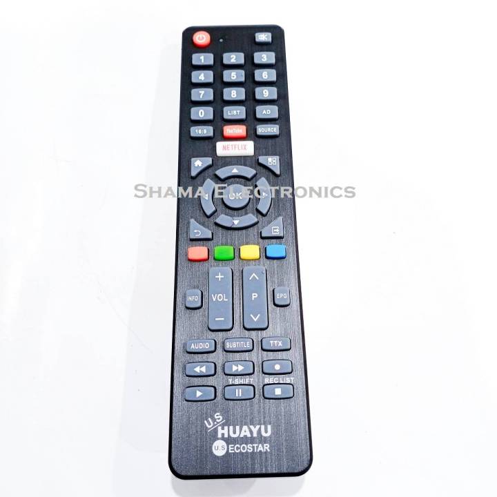 EcoStar Remote for Smart Android LED TV with youtubeb Button