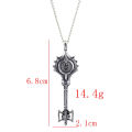 【PeacemPeace】 Game Doom Eternal Slayer Key Necklace Vintage Doublesided Engraving 3D Key Penant Necklaces for Fans Jewelry Accessories. 