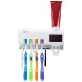 Solar UV Light Ultraviolet Toothbrush Sterilizer Automatic Toothpaste Dispenser Wall Mount with 4 Toothbrush Holder. 