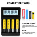 18650 Battery Charger, LCD Display Speed Batteries Charger with 4 Bay Discharge Function for Rechargeable 3.7V Li-Ion Batteries. 