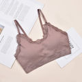 2019 spring and summer new seamless lace beautiful back Japanese threaded chest wrap adjustable shoulder straps no steel ring sleep underwear. 