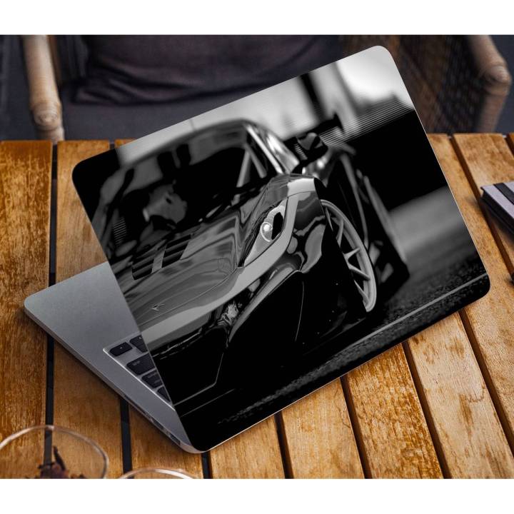 Black And White Cars Laptop Notebook Skin Sticker Cover Art Laptop Skin Fits 13.3" 14" 15.6" 16"