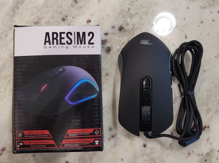 Gaming Mouse IBuyPower Ares M2 usb wired mouse 3200 dpi rgb multi colored mouse