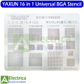 YAXUN Universal 0.3/0.35/0.4/0.5/Parallel/45 Degrees Hole 0.12MM BGA IC Reballing Stencil Direct Heat Template  for Mobile Phone Reballing Repair 16 in 1 by electrica. 