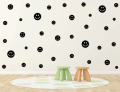 SMILEY FACE WALL DECALS FOR KIDS ROOM, HOME DECOR ( INBOX FOR MORE COLORS). 