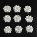 Silver Rhinestone Buttons Bulk, 15MM (Flatback) Embellishments for DIY Wedding Dress Clothing Crafts Decor, 10Pcs. 