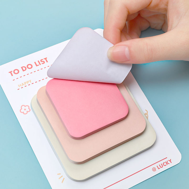 Stacked series of sticky notes style student notes message sticky note paper