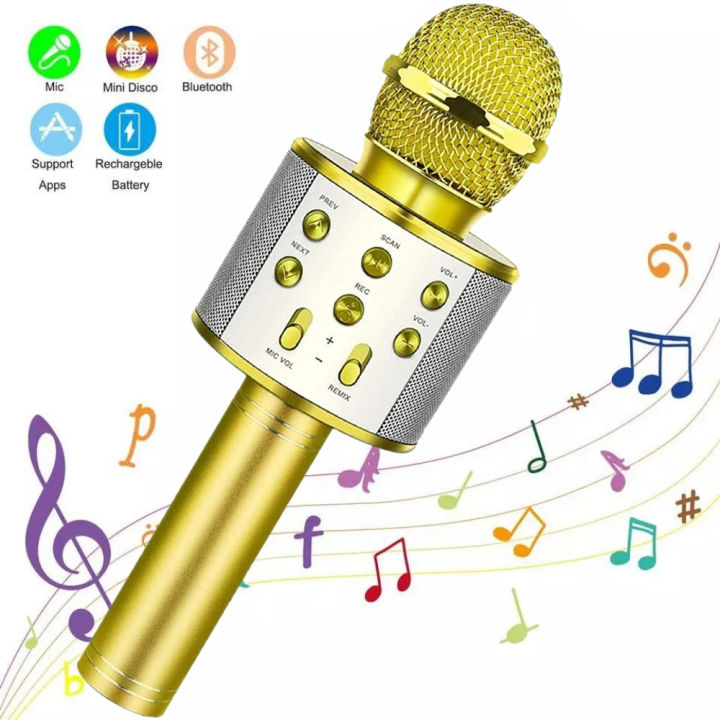 K12 Karaoke Portable Bluetooth Speaker With 2 Wireless Microphone Home Family Kids Gift