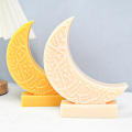3D Moon Candle Mold Eid Mubarak Non-Stick Silicone Moon Gypsum Mould Resin Crescent Mold for Holiday Decor Event Cultural. 