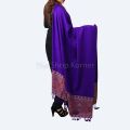 Purple Colour Acro Woolen Kani Palla Shawl / Stole For Her. 