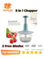 Manual Hand-Operated Chopper Pump Action Food Processor – 2000ML & 1500ML | Free 3 Blades | Portable & Durable Container | Easy-to-Clean Kitchen Gadget | Effortless Chopping, Slicing, Dicing & Food Preparation for Every Kitchen. 