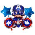 Pack of 5 Captain America Avengers Theme Cartoon Foil balloon set - Balloons / Birthday Decoration. 