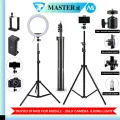 Aluminium 7 Feet Tripod Stand For Ring Light, Mobile Phones & DSLR Cameras - 360 Rotatable Portable & Adjustable 7 Ft Long Tripod With Mobile Holder & Ball Head - Best Use For Videography, Photography, Tiktok, Youtube, Studio Lighting, Equipment - Black. 
