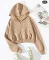 Women's Fleece Zipper Crop Hoodie - Stylish and Warm - All Colors Available. 