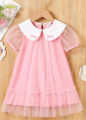 Baby Pink Net and Cotton Dress for Girls – Cute Toddler Party & Casual Dress. 