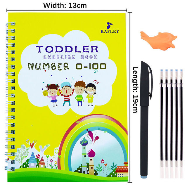 2022 Magic Writing Paste 3D Copybook For Calligraphy Numbers 0-100 Handwriting Textbook Learning Math Book Writing For Kids Toys