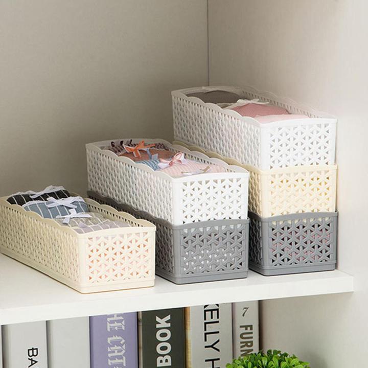【BestGO】5 Grids Wardrobe Storage Box Basket Sock Storage Box Underwear Organizer Bra Underwear Storage Box Plastic Container Organizer