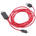 6.5 Feet Micro-USB to HDMI Adapter Converter Cable 1080P HDTV for Android Devices Samsung Galaxy S3 S4 S5 Note 3 Note 2 Note 8 Note Pro Galaxy Tab 3 (11 Pin, Red). 