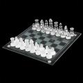 Fine Glass Chess Game Set Glass Chess Pieces Crystal Mirror Chess Board Contemporary Chess. 