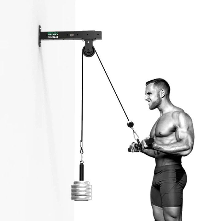 Wall%20Mounted%20Pulley%20Cable%20Machine%20Attachments%20Fitness%20Lat%20Pull%20Down%20Rope%20Equipment%20Home%20Gym%20Triceps%20Biceps%20Muscle%20Workout%20Set%20-%20Image%202