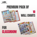Pack of 10 HD Classroom Wall Charts, Laminated, 20x30 Inches, Educational Posters for School Decor. 