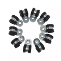 5Pcs Rubber Lined P Clips Wiring Hose Clamp Pipe Cable Mounting Fix Fasteners Hardware Electrical Fittings High quality. 