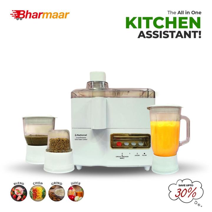Juicer - 4 in 1 - Hard Juicer - White - Juicer Blender Grinder Chopper