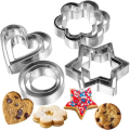 12Pcs Cookie Cutter 4 Different Shapes  -  Cookie Cutters Set - Cookie Cutters Mini Geometric Shapes Cookie Cutters, Vegetable Shape Cutters for Kitchen, Baking, Halloween & Christmas, 12 Pcs (white). 