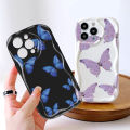 UCUC for Redmi 12C / 11A Back Cover Colorful Butterfly Cream Texture Wavy Edge Soft Silicone Phone Case. 