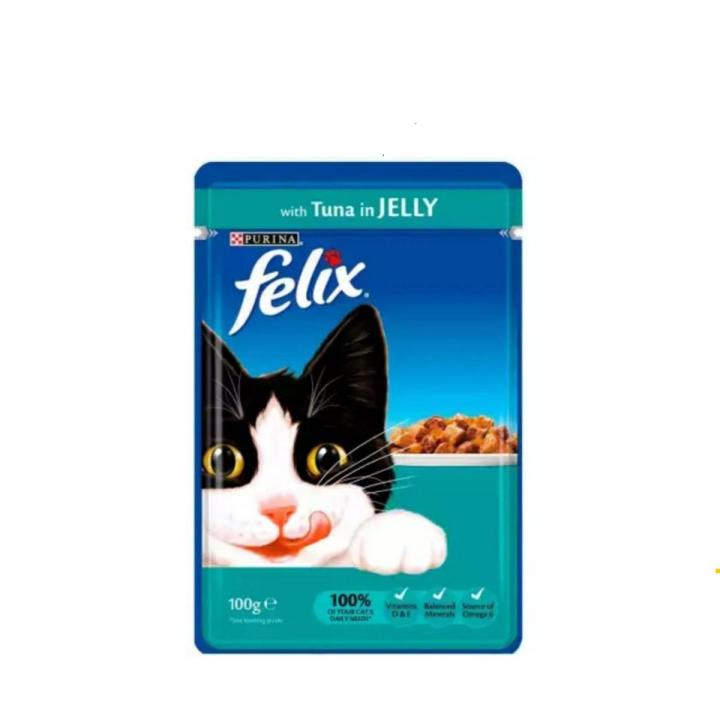 Felix Original Beef in Jelly Cat Wet Food Pouch 100g x 12