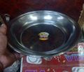 3 Pcs Round Deep Plates Steel Tasra 9 inches 90ml. 