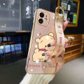 JIUMOO For VIVO V17 Case With Wristband Cartoon Cute Winnie The Pooh New Design Shockproof Phone Case Pattern Plating Silicone Casing Full Cover Camera Thin SoftCase Protection Cases. 