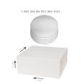 Cake Boxes, Square Disposable Cake Boxes, White Cake Box Bakery Packaging Boxes ,2. Pond Cake Boxes With Base Plate (Pack of 5). 
