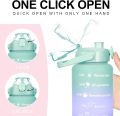3-Piece Motivational Gradient Sports Water Bottle Set - Ideal for Fitness Enthusiasts, Indoor & Outdoor Activities - Leakproof with Time Marker, Flip Top Lid and Straw - Perfect for School Office and Gym. 