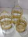 Pack of 3 Metal Bird Cage Wedding Decoration Nordic Decor Craft Simple Creative Wedding Figurines Photography Projects Bird Cage. 