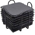2022 Wholesale Custom Gorgeous Black Slate Stone Coasters Bulk Square Slate Stone Cup Coaster for Drink Bar Kitchen. 