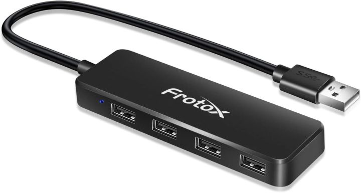 USB Hub, Frotox 4 Ports USB 2.0 Adapter Portable USB Splitter with LED Indicator Cable 28cm, Ultra Slim USB Hub for Mouse, Keyboard, Printer, Pen Drive, etc C R1455 FRRR