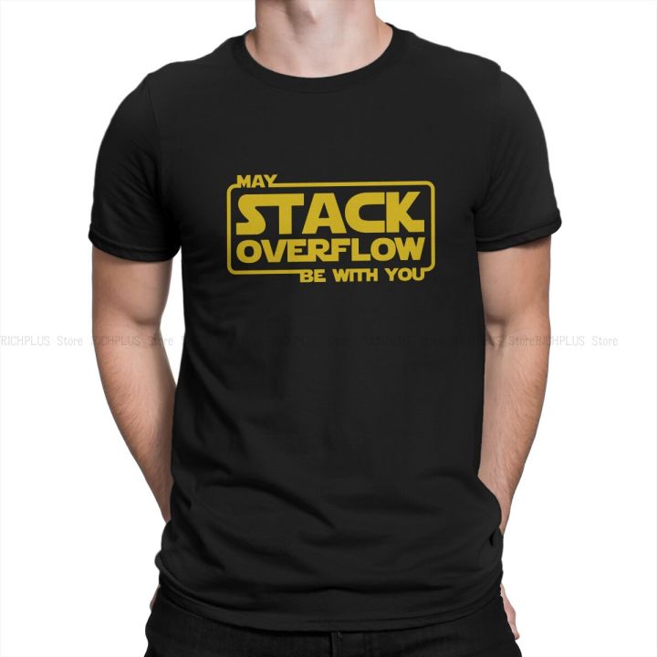 Stack Overflow With You TShirt For Men Linux Operating System Clothing Style Polyester T Shirt Comfortable