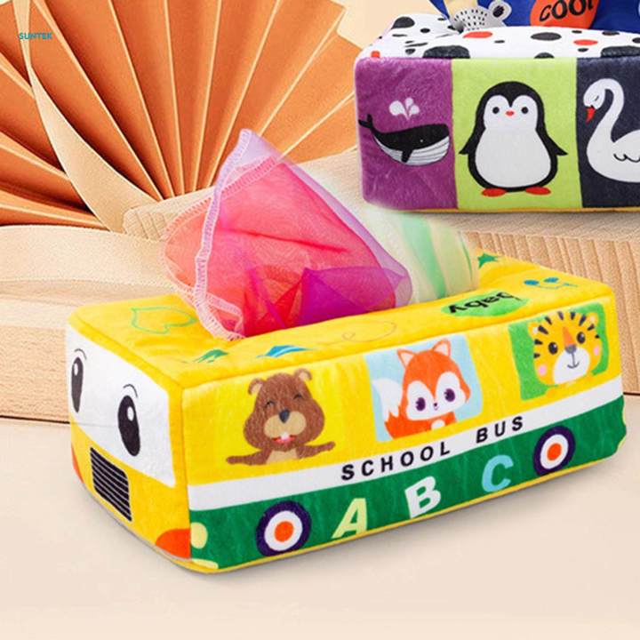 Baby Tissue Box Toy Silky Tissue Early Educational for Indoor Home Preschool Infants