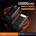 Qtech Q140 Power Bank 50000mAh Fast Charging  22.5W 5 Output Heavy Backup  Best for Load Shedding Travel Long Use. 