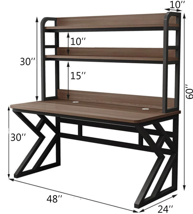 Computer%20Desk%20with%20Bookshelf%20Modern%20Writing%20Study%20Desk/Workstation%20Home%20Office%20Desk%20also%20made%20customize%20-%20Image%203