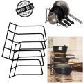 Heavy Duty Durable Metal Wire Frying pan Rack/kitchen Counter Pot Organizer /Pod lids, Bake ware, Serving Trays, Ceramic Crystal Tray Storage Rack Organizer/Frying pan Lids Storage Kitchen Cabinet Drawer Rack Organizer. 